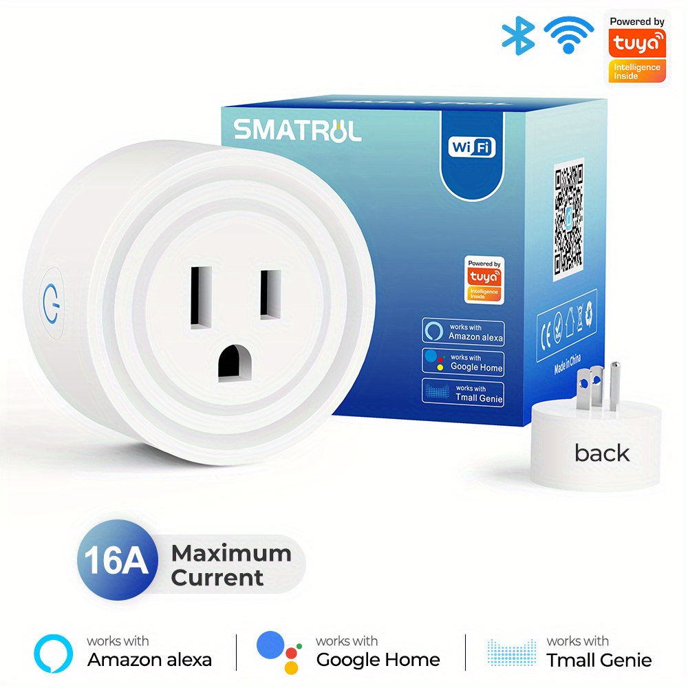 Wifi Smart Plug, For Home Automation, Mini Smart Plug Us Standard 10a Smart  Socket, Square Plug 100-130v With Timer, App Remote Control, Wifi Outlet  Socket Works With Alexa And Google Home, Only