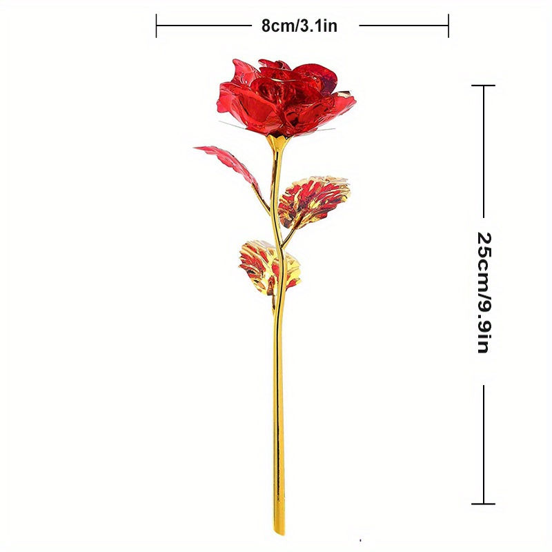 VEAREAR Rose Eternal Flower Realistic Looking Battery-operated Stable Base  Non-fading Vibrant Color Decorative Romantic Faux Rose Eternal Flower with
