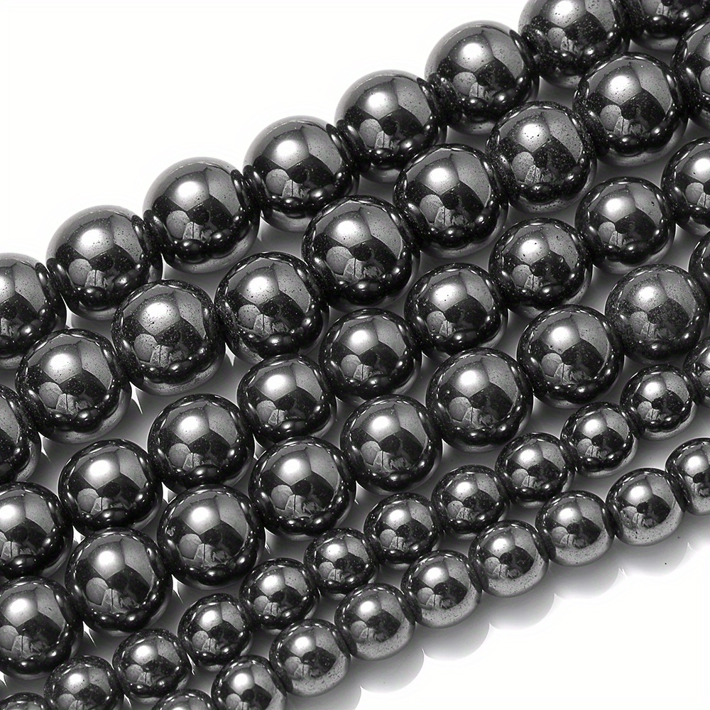 Image of Natuaral Stone Beads Hematite Round Loose Beads For Making Bracelet Necklace Earring Accessories 4/6/8/10/12mm
