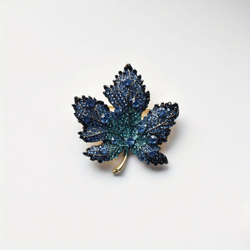 Maple Leaf Rhinestone Brooch, Vintage Design