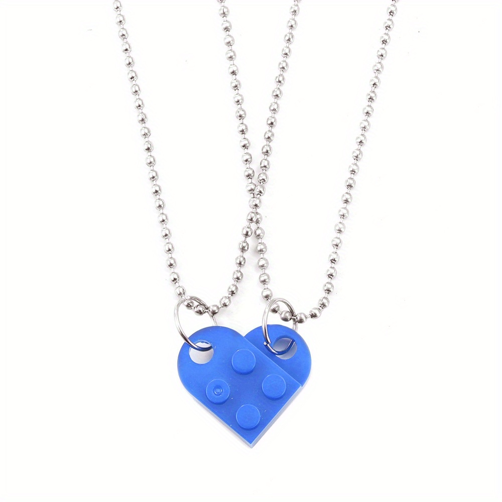 Friendship Necklace Lego Heart Necklace Multicolor Heart Shaped