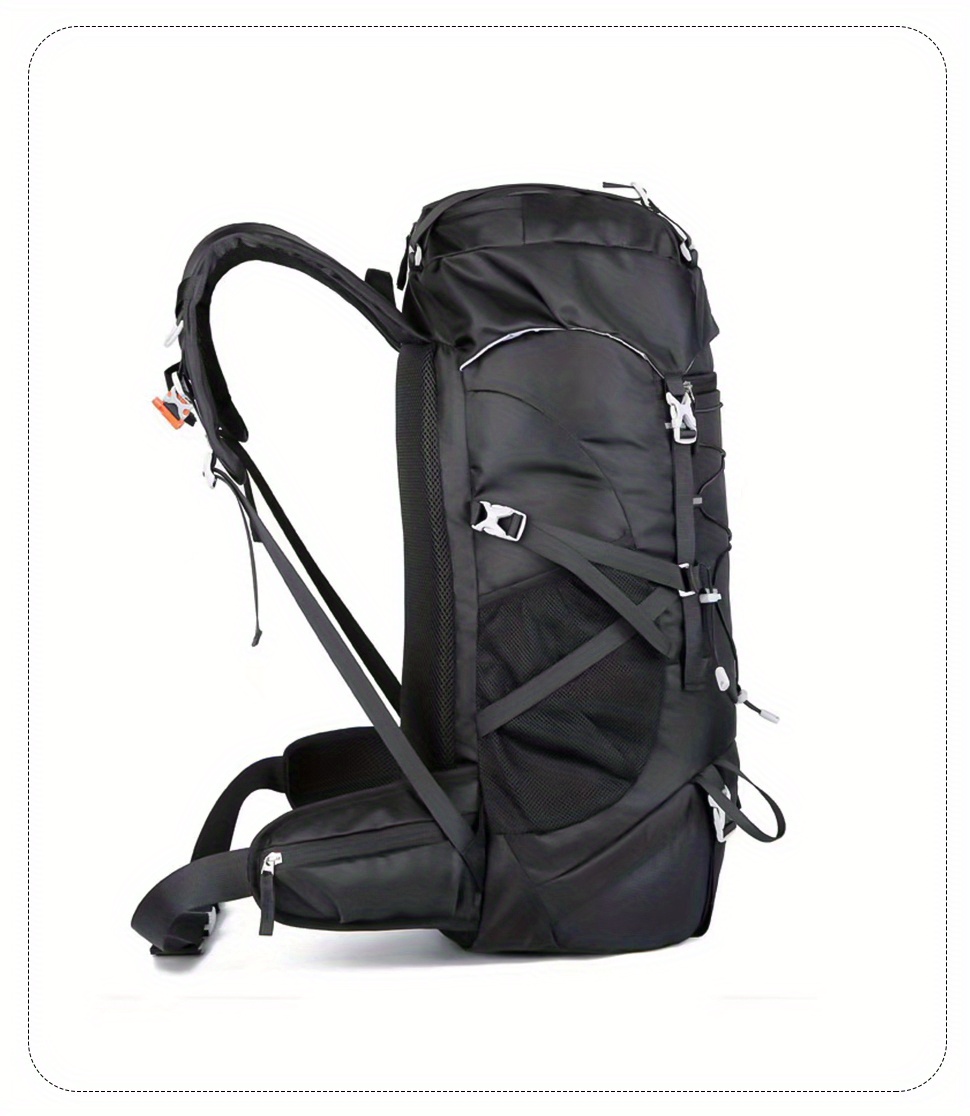  SEFAX Mochila de senderismo de 50 litros, mochila de senderismo  de gran capacidad, mochila de viaje impermeable (color negro) : Deportes y  Actividades al Aire Libre