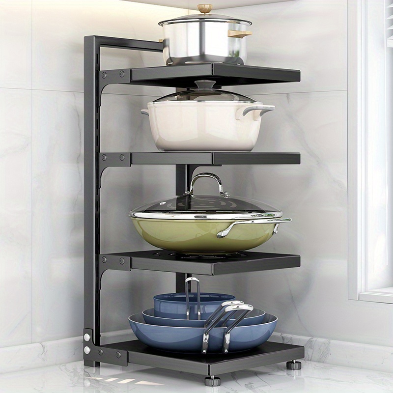 Juvale Organizador de platos de 3 piezas para armario de cocina, estante, 2  tamaños para ollas, sartenes, tablas de cortar (blanco)