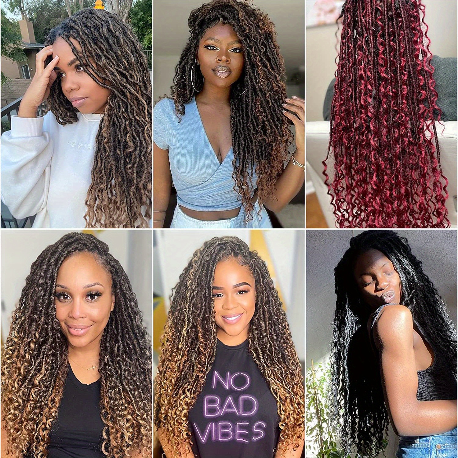 New Goddess Locs Crochet Hair Extensions Pre looped - Temu