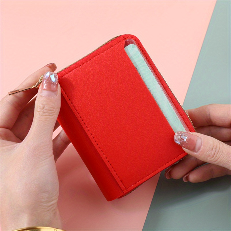 New Arrival Women Mini Short Wallet Simple Leather Zipper Pocket Clutch  Purse