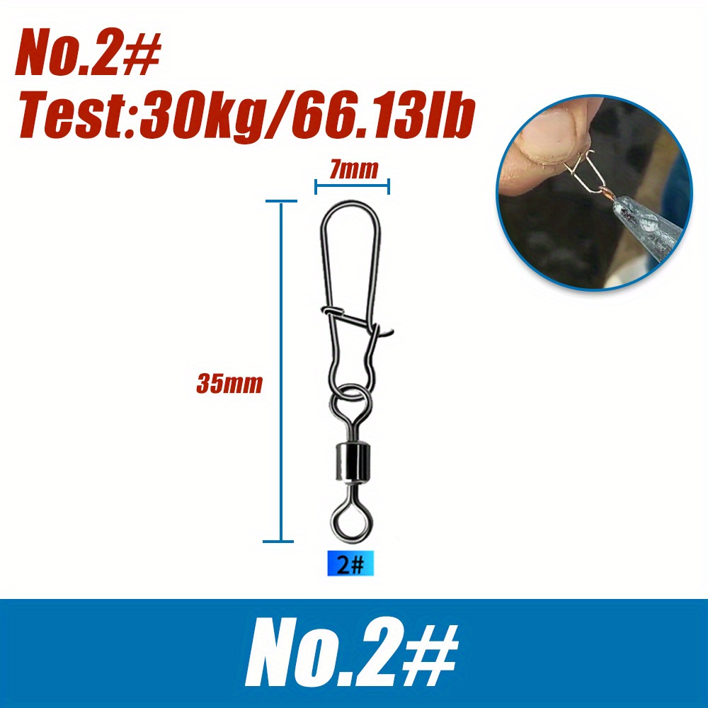 Fishing Connector Stainless Steel Snap Bearing Rolling Fishing Hooks Sea Fishing Lure Multifunction Metal Pin Jig Tackle