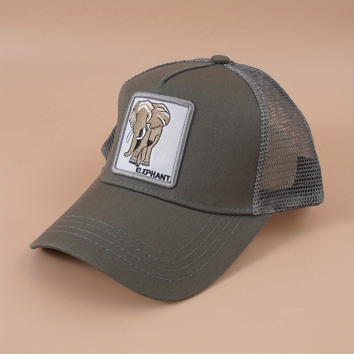Animal Patch Baseball Cap Mesh Trucker Hat Sunscreen Dad Hats