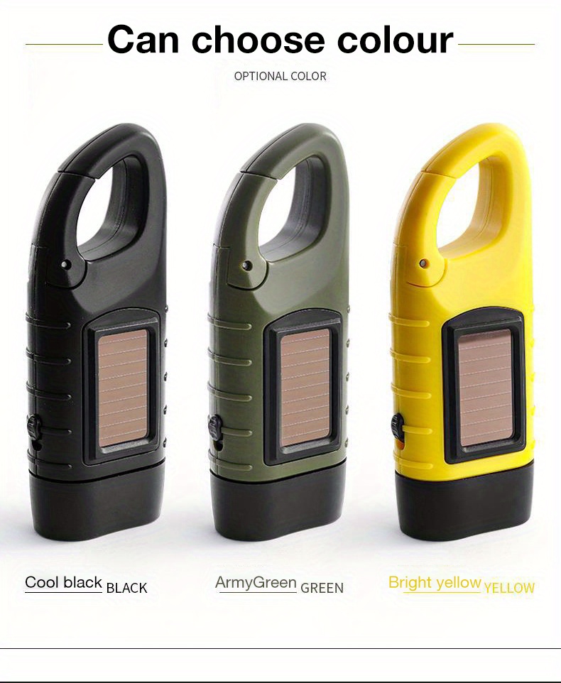 Hand Crank Led Flashlight Solar Powered Rechargeable - Temu