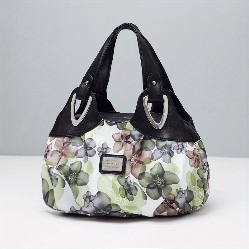 Panzexin Print Floral Bag, Medium Handbag for Ladies Top-Handle Handbags for Women