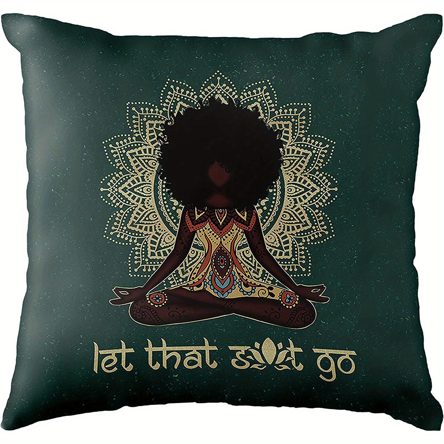 Spiritual Yoga Couch Pillow Cover Square Linen Cushion Cover - Temu