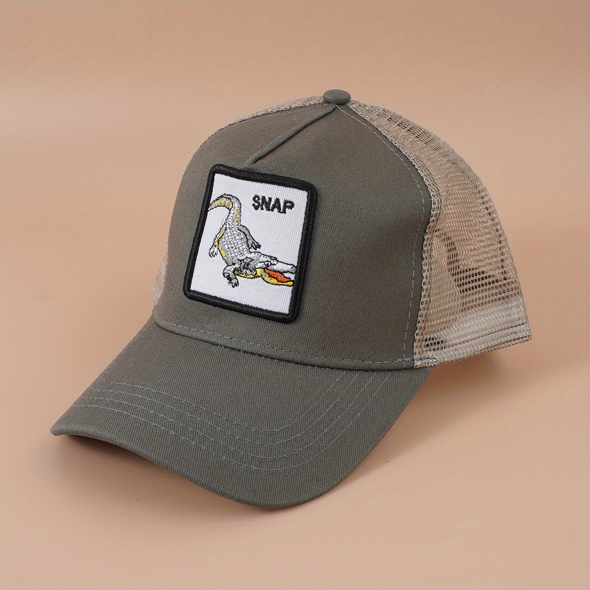 Animal Patch Baseball Cap Mesh Trucker Hat Sunscreen Dad Hats