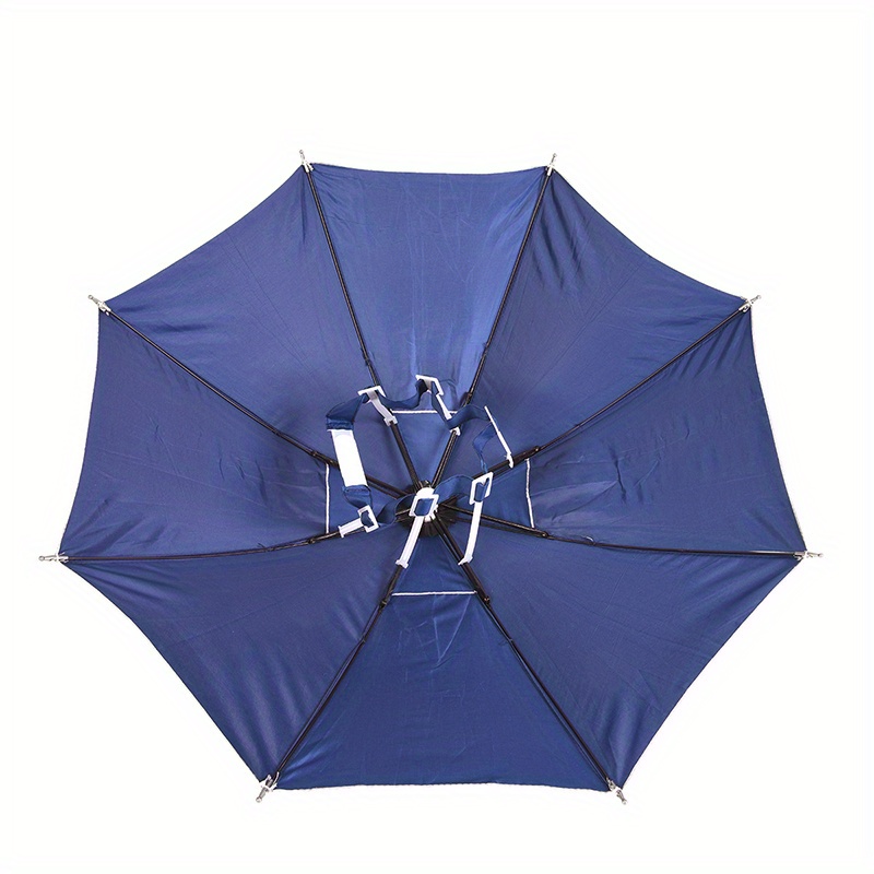  Sombrilla para adultos manos libres cabeza paraguas sol lluvia  pesca jardinería tapa plegable para playa pesca golf sombrero paraguas  fiesta, Plateado y azul : Deportes y Actividades al Aire Libre