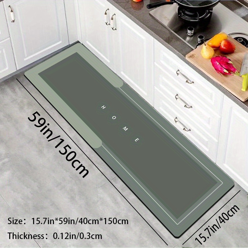 44x150cm Simple Solid Color Oil-proof Kitchen Floor Mat Long Strip