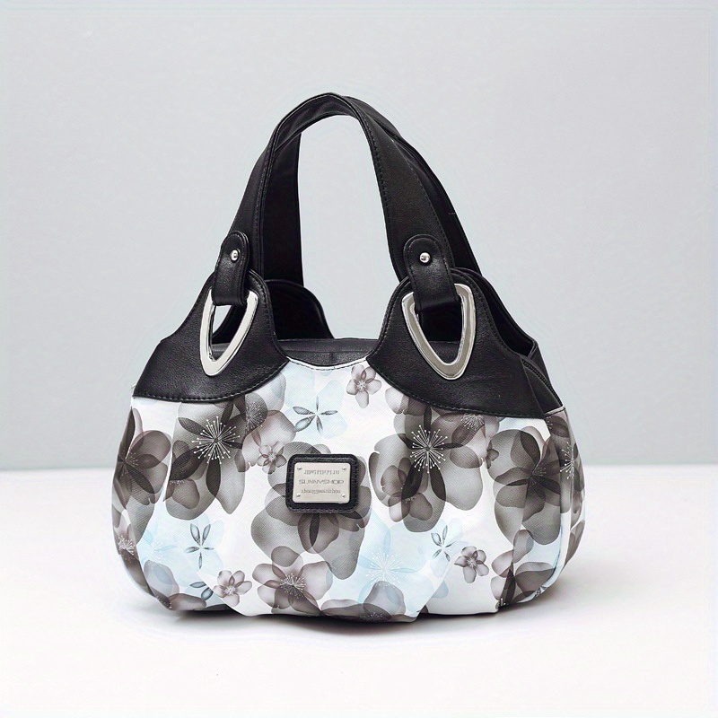 Panzexin Print Floral Bag, Medium Handbag for Ladies Top-Handle Handbags for Women