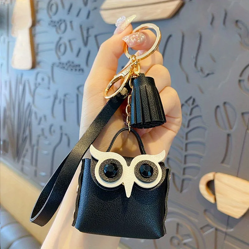 Fashion Leather Owl Coin Purse Key Chain Trendy Car Key Pendant