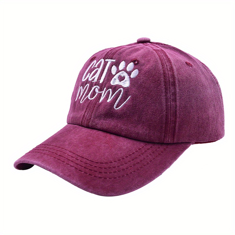 Women's Cat Mom Embroidered Baseball Cap