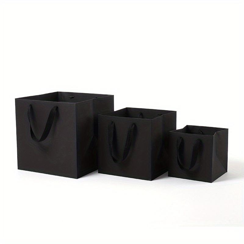 Kraft Paper Portable Gift Bag, Small Black Kraft Paper Bags