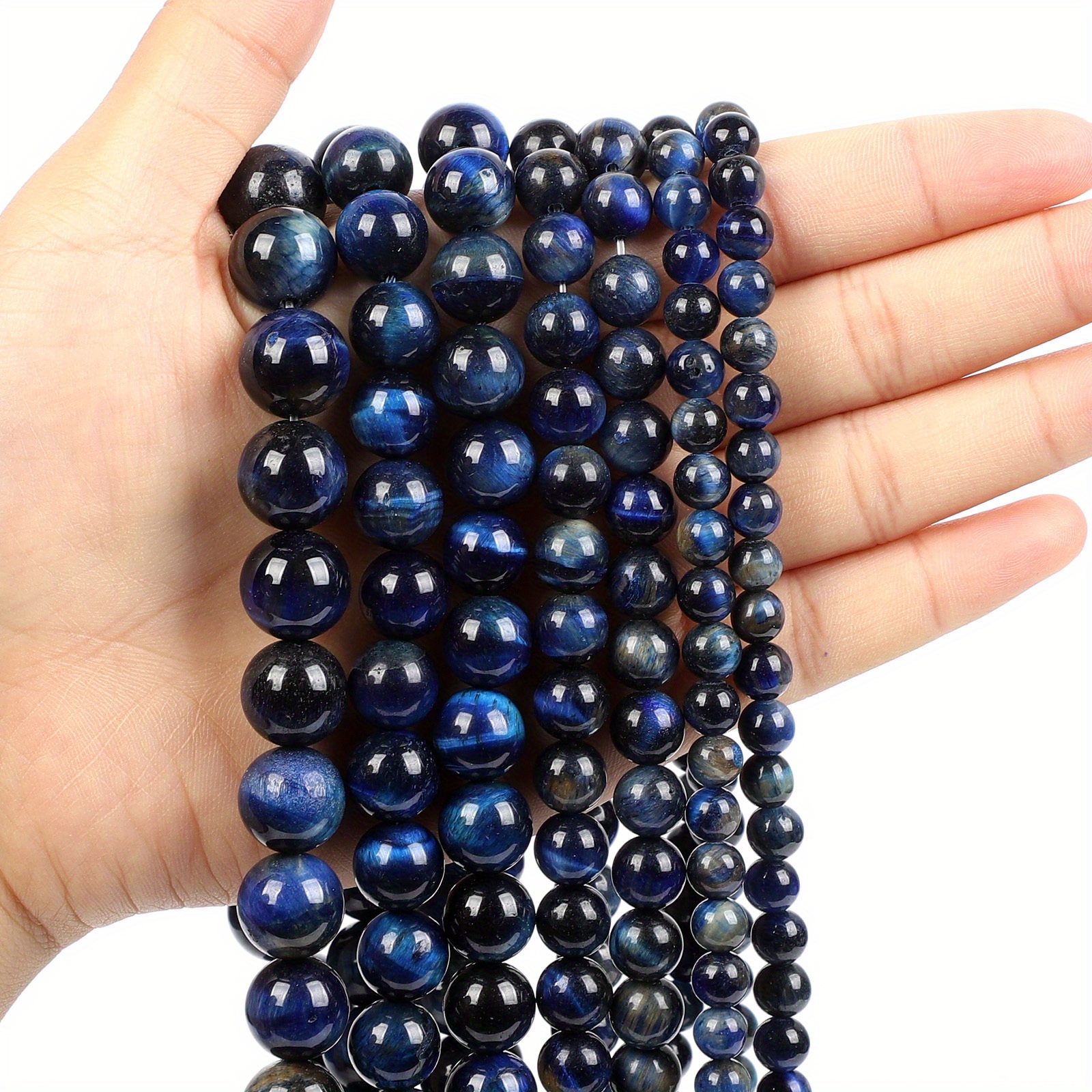 Natural Tiger Eye Stone Beads Lapis Lazuli Round Loose Beads - Temu Canada