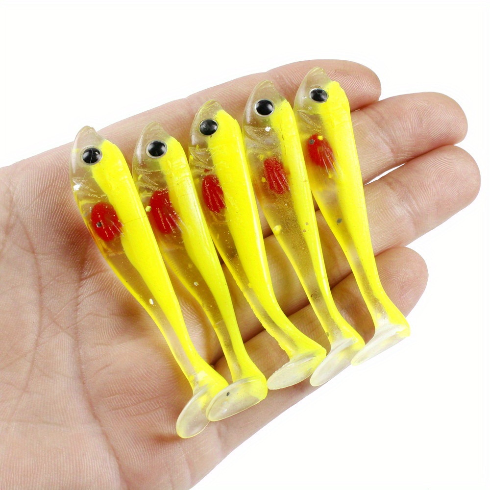 5pcs Flexible Soft Squid Lures Silicone Lure With Luminous Eyes Swimbaits Wobbler Soft Bait Artificial Bait