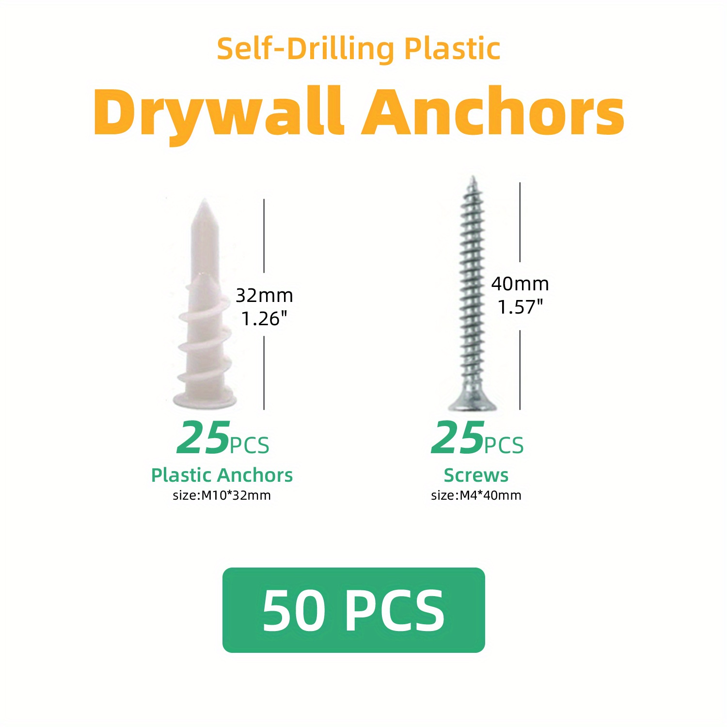 Self drilling Drywall Anchors Maximum Hanging Mounting Temu Canada