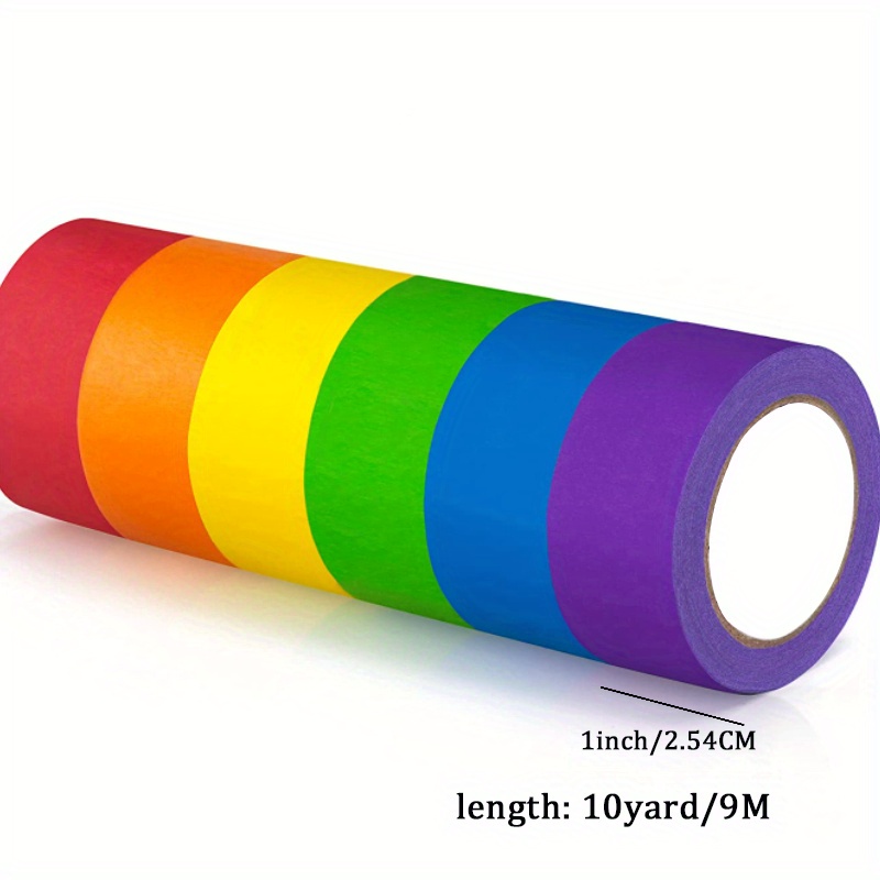 Colored Tape, Colored Craft Tape, Vitality Rainbow Colored Painter Tape  Suitable For Arts And Crafts, Labeling, And Color Coding - Temu