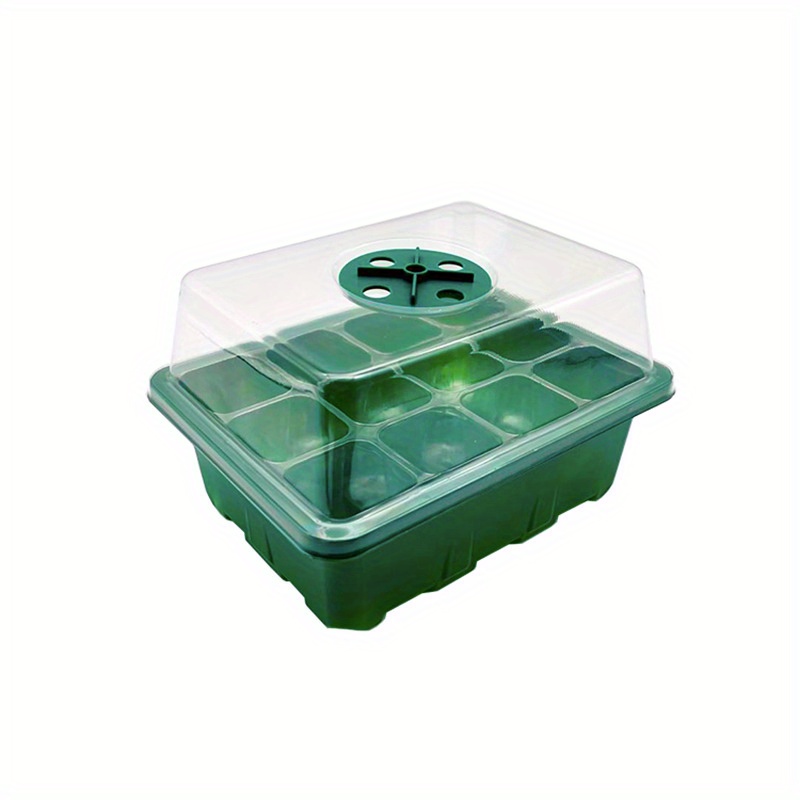 1pc Green Seedling Trays, Sprout Vegetable Trays, Plastic Garden Seedling  Trays, Plant Starter Kit With Adjustable Humidity Dome And Base, Indoor Gree