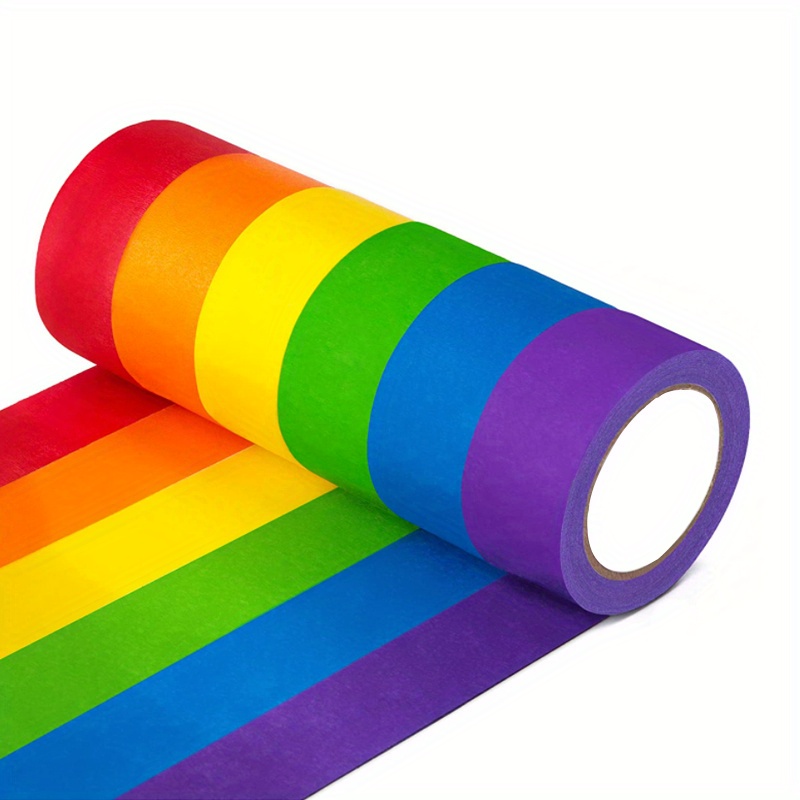 HTVRONT Cinta adhesiva de colores – Cinta adhesiva colorida de 1 pulgada x  14 yardas x 6 rollos de cinta de pintores de colores, cinta de color para