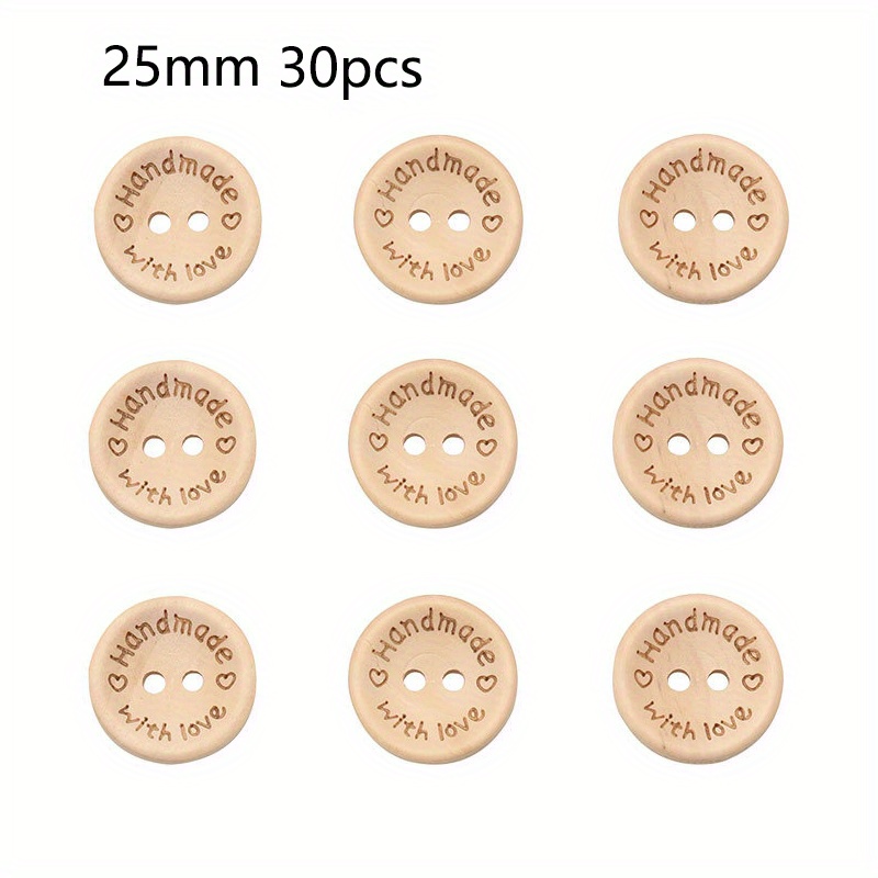  NUOMI 100Pcs Cute Wooden Craft Buttons 2 Holes 'Handmade with  Love' Tags Labels for Sewing Clothing Accessories, DIY Crafting Projects  Decorations 20mm