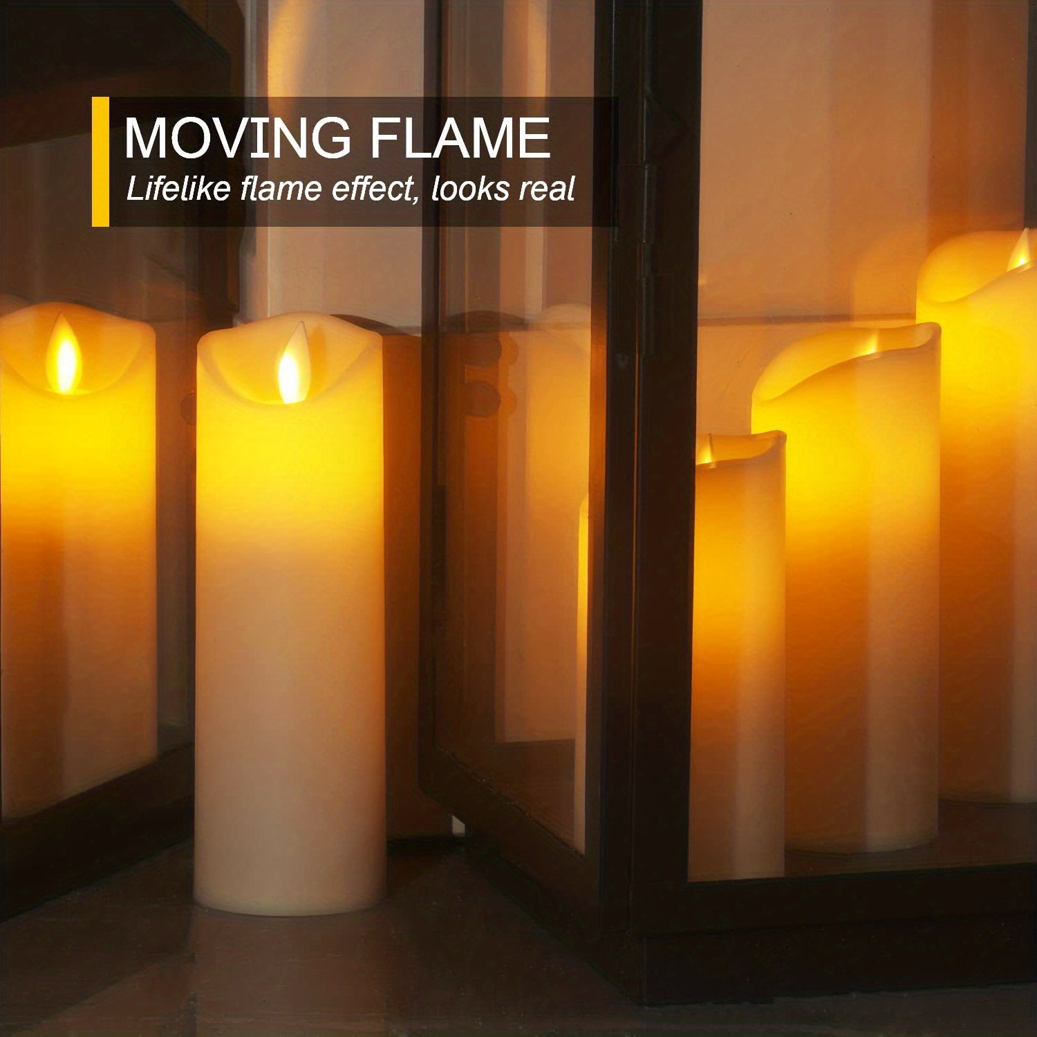 Ivory Flickering Flameless Candles Moving Flame - Temu