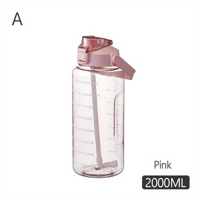 2L Large Capacity Water Bottle Straw Cup High Temperature Plastic