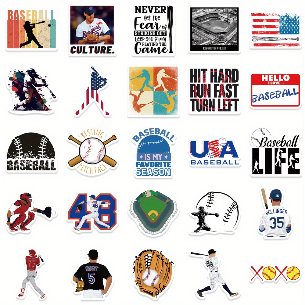 Waterproof Stickers Baseball Bat Sports - Temu