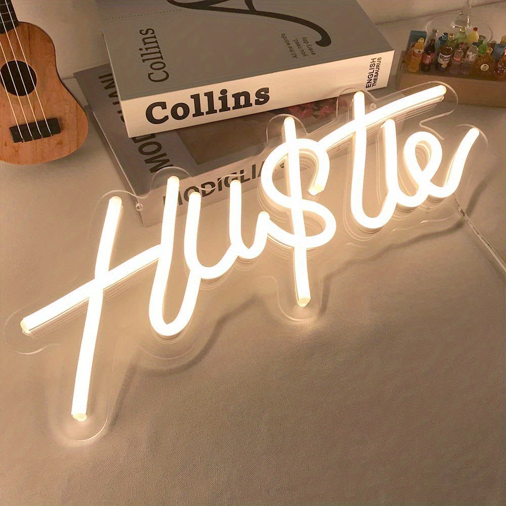 Light Room A Cool Hustle Neon Sign 5v Usb Powered Led Wall - Temu