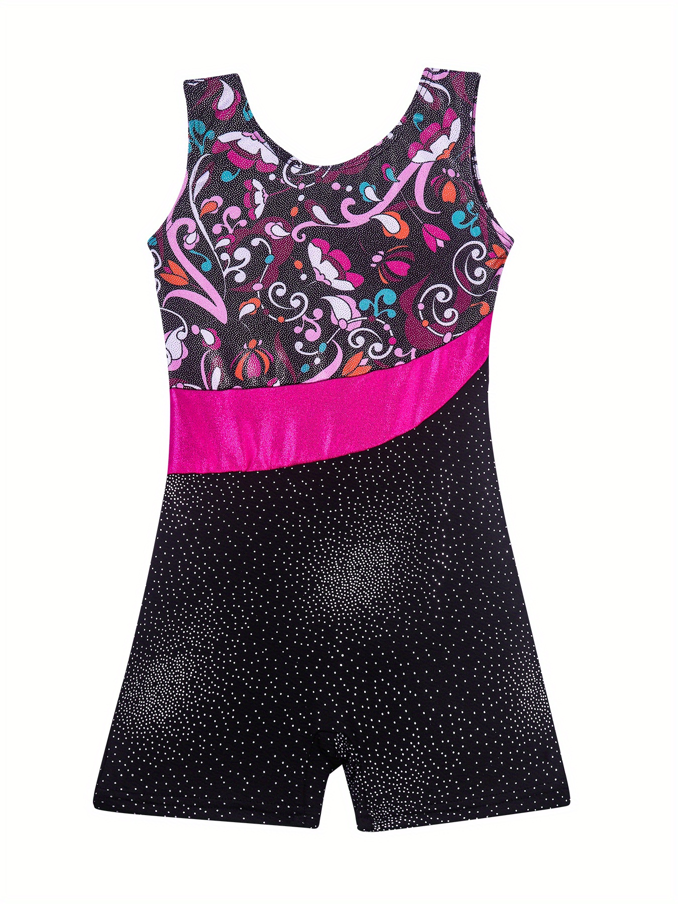 Girls Sleeveless Compression Gymnastics Suit, One-piece Bodysuit For ...