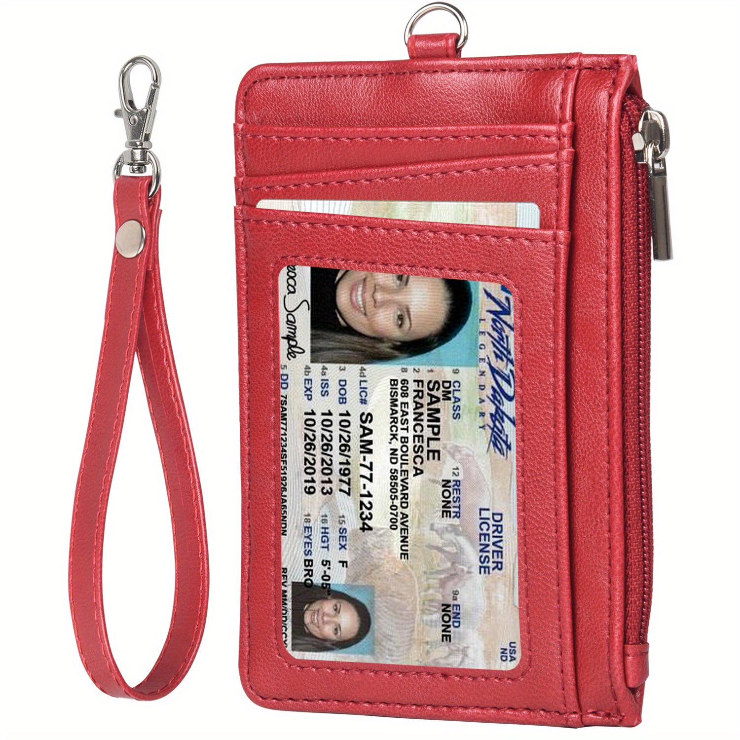 Rfid Blocking Long Wallet, Women's Fashion Zip Around Coin Purse With Card  Slots & Lanyard - Temu