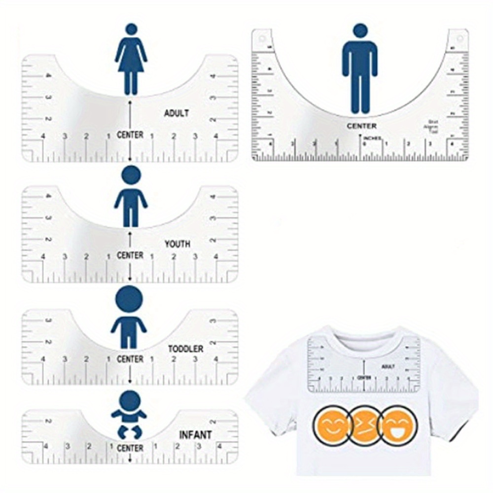 T shirt Ruler Guide Center Designs Set For Clothing - Temu