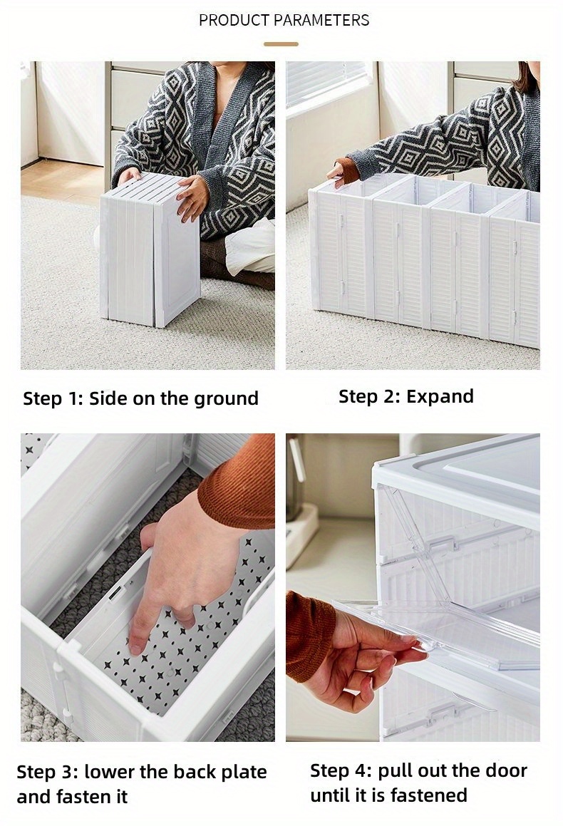 3-stufige Aufbewahrung sbox transparente ausziehbare Schuhs chrank faltbare  Schubladen ablage mit Deckel und Rädern Snacks
