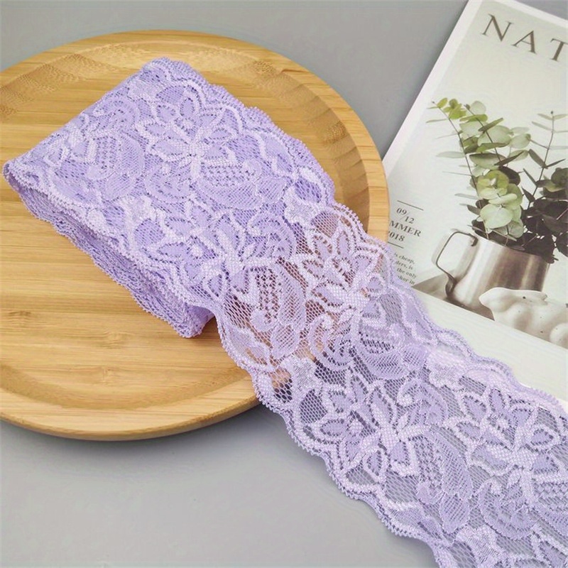 Embroidered Elastic Lace Fabric Ribbon Garment Decoration - Temu