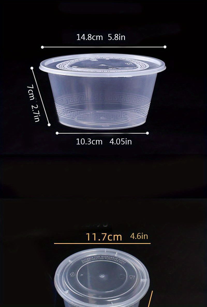 50Pcs/Set 300/380/600/720ml Disposable Plastic Bowls Thicken Food Bowl  Heat-resistant Round Shape Soup Bowl Dessert Bowls - AliExpress