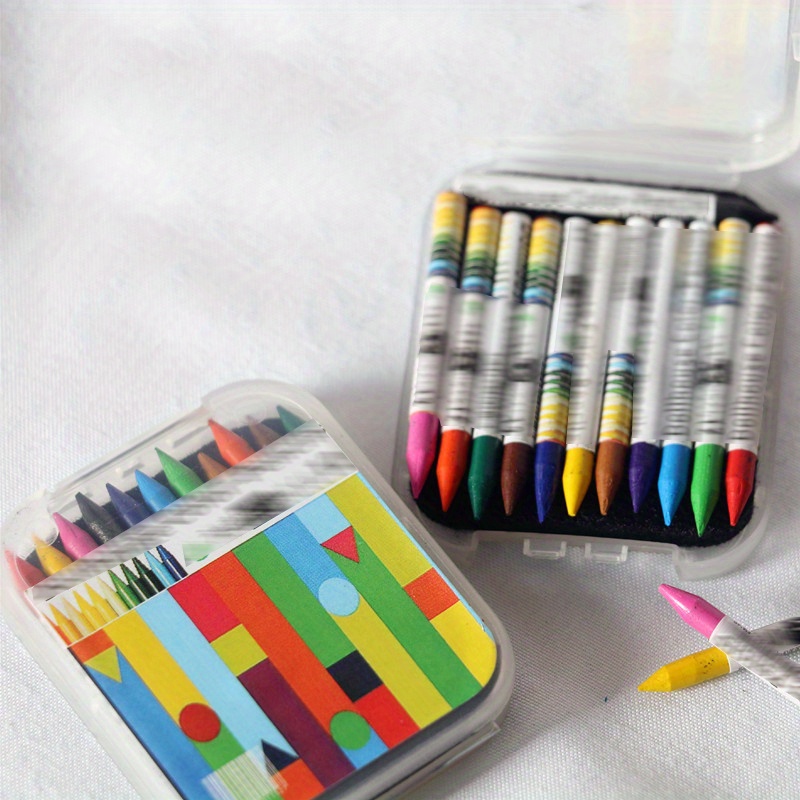 Mini Box Coloring Crayons 12 Color Crayons Writeable Mini - Temu