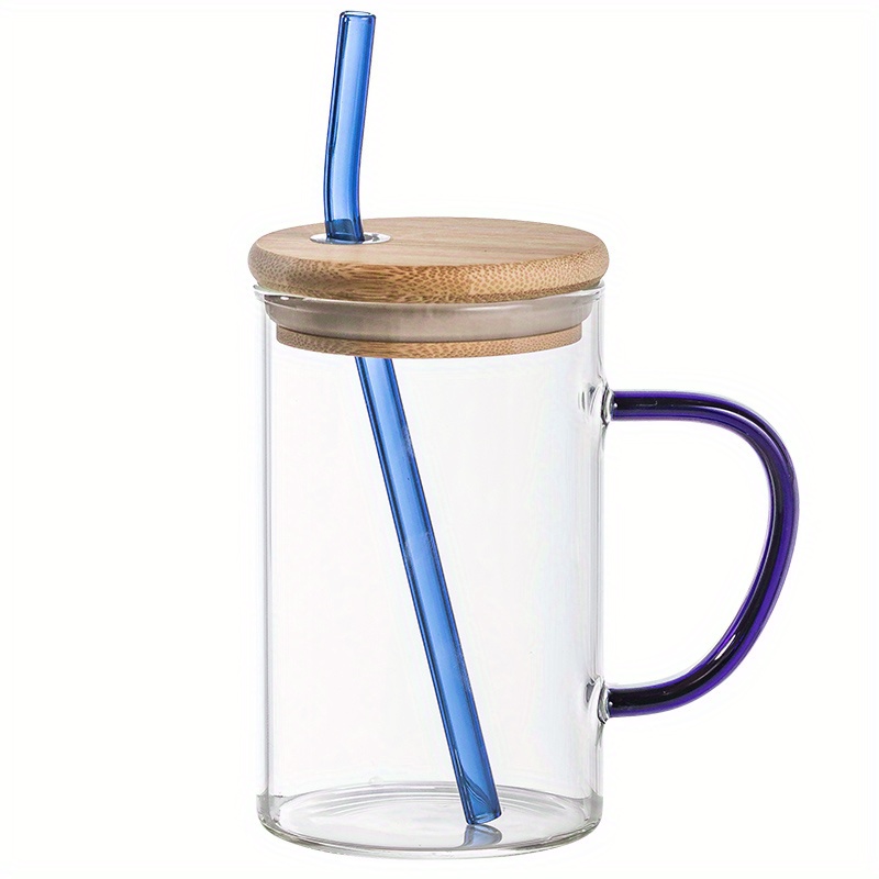 Drinking Glasses With Bamboo Lids And Straws Glass Tumblers - Temu