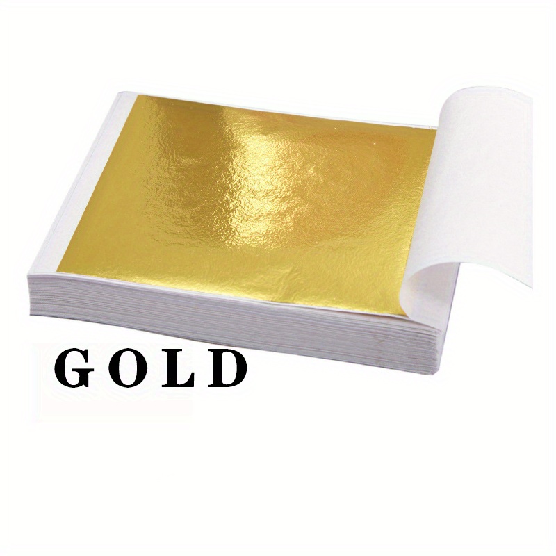 NBEADS 50 Sheets 5.5x5.5 Gold Foil Papers, Dark Goldenrod Imitation Gold  Leaf Crafts Foil Paper Glitter Tin Variegated Gold Leaf Sheets for DIY