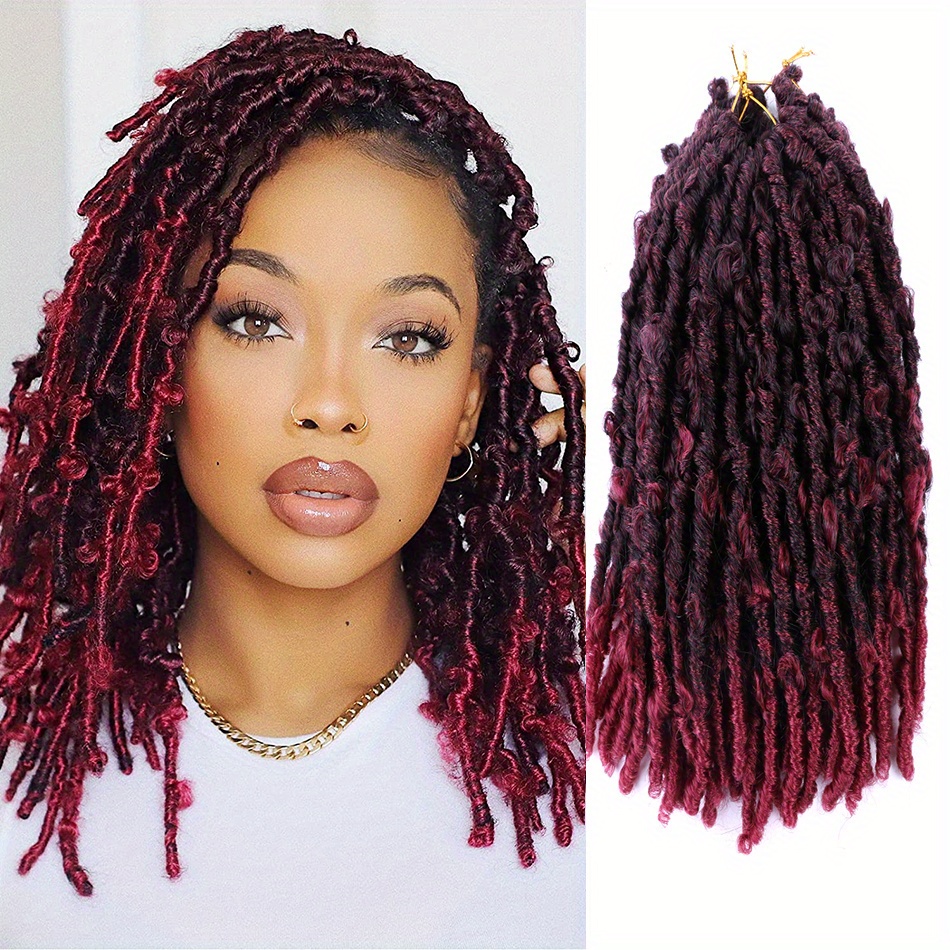 Synthetic Butterfly Locs Crochet Hair Extensions Ombre Brown - Temu 