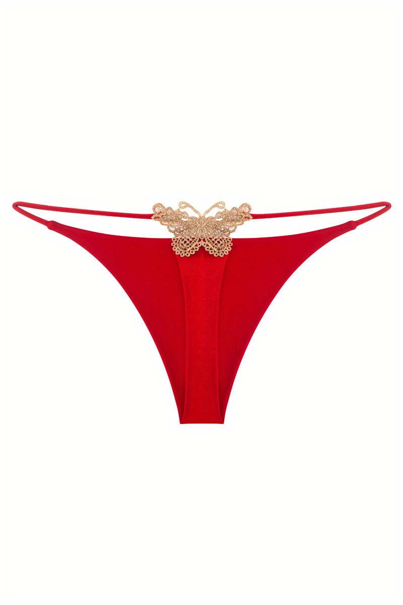 Sexy Lace G String Thong Panty For Women, Low Waist Butterfly
