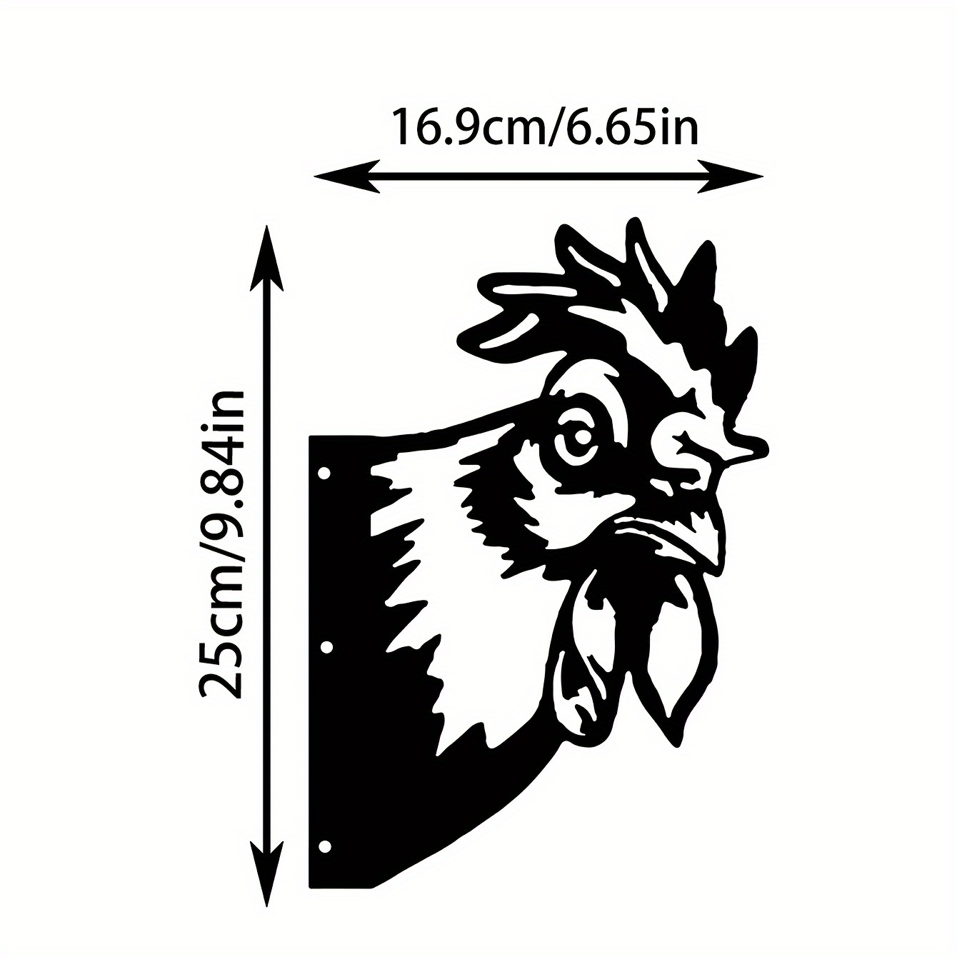 Rooster Head Silhouette Metal Wall Art Home Garden Courtyard - Temu ...