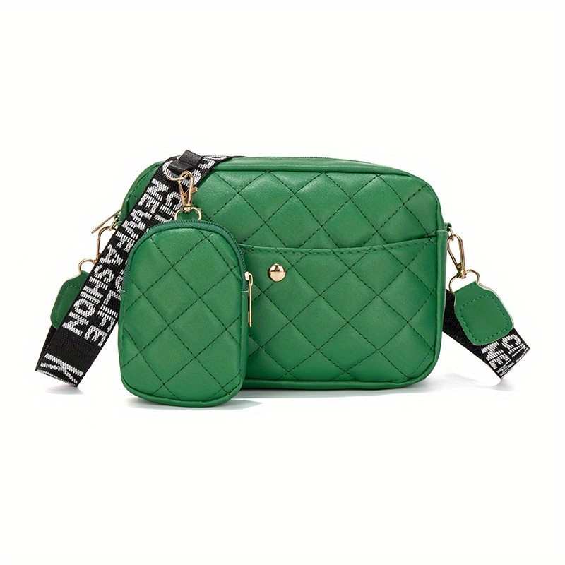 Argyle Quilted Bag Set, Trendy Pu Leather Shoulder Bag, Women's Small  Crossbody Bag With Coin Purse - Temu Germany