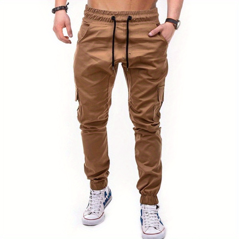 Pantalones Cargo Para Hombre Jogger Con Cordón Chinos Pantalones De Trabajo.