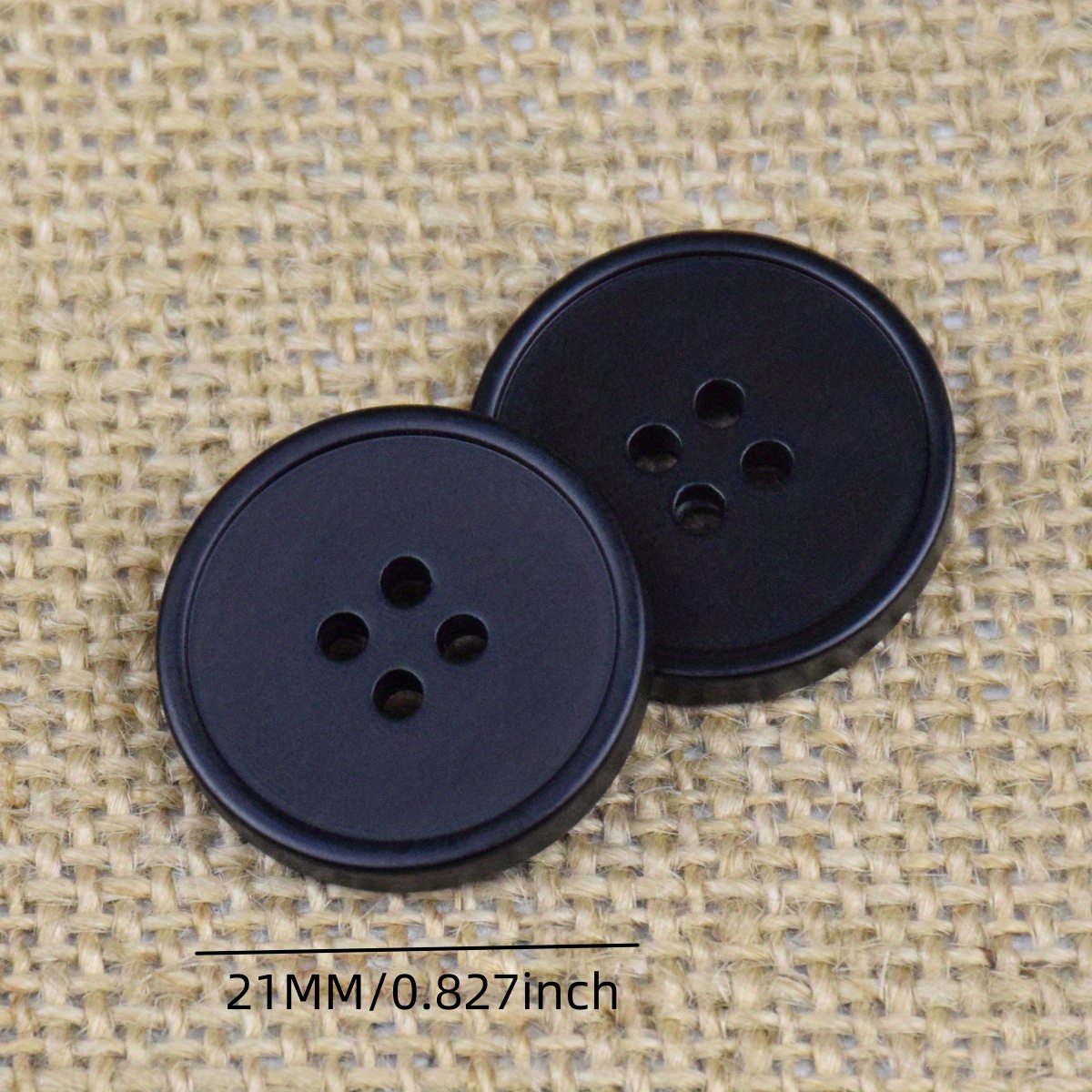 50Pcs Large Black Buttons for Sewing Resin 1 inch Buttons for Crafts Black  Coat Buttons Coraline 4 Holes Round Big Buttons for Sewing, DIY and