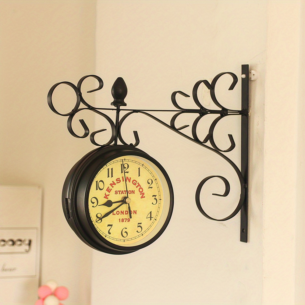 Retro Antique Style Wall Clock Garden Clock Double Sided Temu