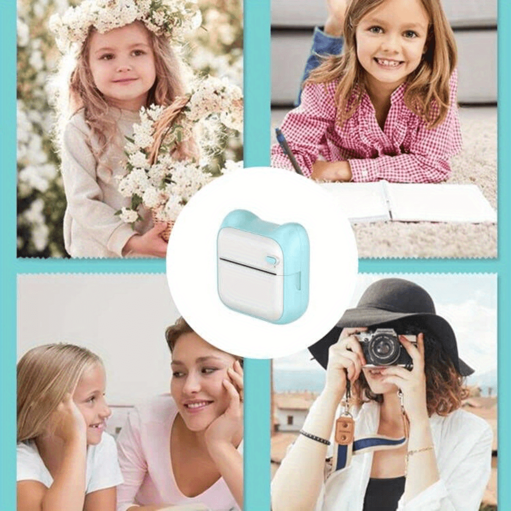 mini photo printer for iphone android 1000mah portable thermal photo printer for gift study notes work children photo picture memo details 5