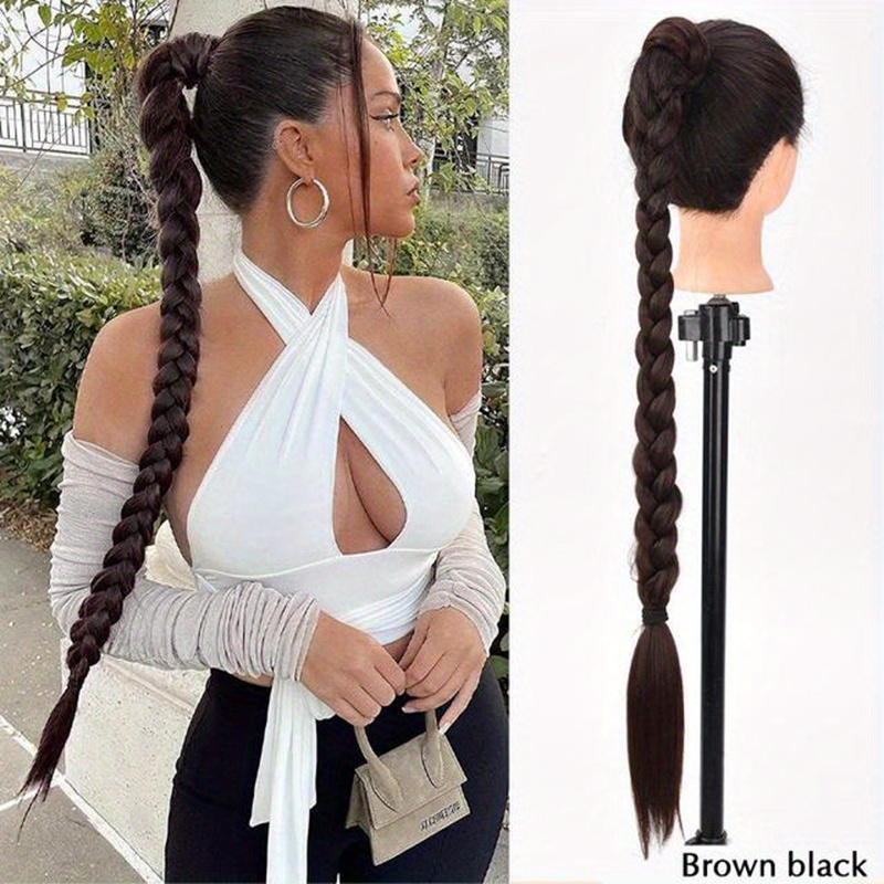 30 Inch Long Braided Ponytail Extension For Women Ponytail